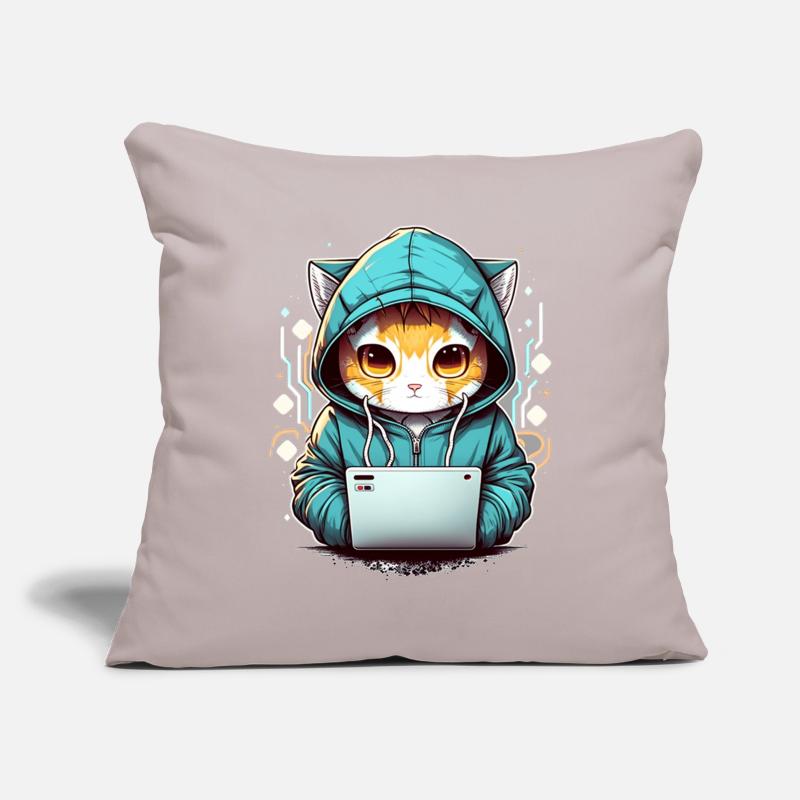 Codage chat Housse de coussin décorative 45 x 45 cm