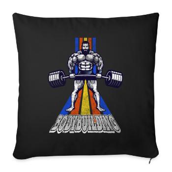 Bodybuilding Bodybuilder Gewichtheben Kraftsport - Sofakissenbezug 45 x 45 cm - Schwarz - Vorne