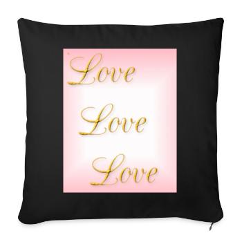 Love - self-love - true love - Sofa pillowcase 17,3'' x 17,3'' (45 x 45 cm) - black - Front