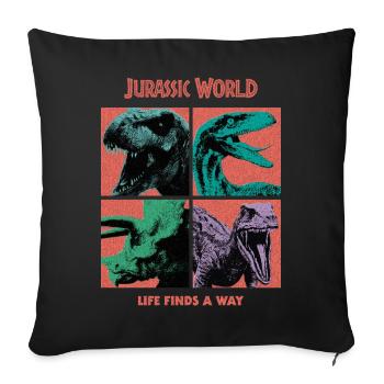 Jurassic World Life Finds A Way - Sofa pillowcase 17,3'' x 17,3'' (45 x 45 cm) - black - Front