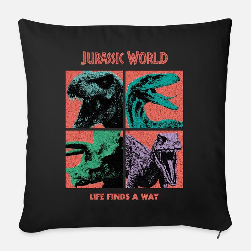 Jurassic World Life Finds A Way - Sofakissenbezug 45 x 45 cm - Schwarz