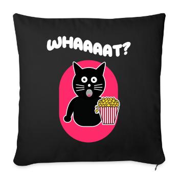 Popcorn Katze Movies Streaming Film Schauen Serien - Sofakissenbezug 45 x 45 cm - Schwarz - Vorne