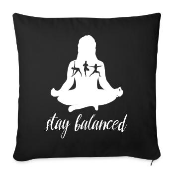 Stay Balanced Yoga Silhouette Design - Housse de coussin décorative 45 x 45 cm - noir - Devant