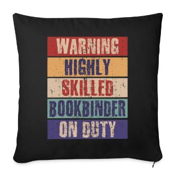 Funny Bookbinder Highly Skilled - Sofa pillowcase 17,3'' x 17,3'' (45 x 45 cm) - black - Front