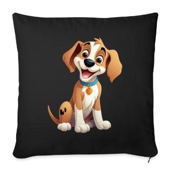 Dog Doggy Dog Lover Animal Cartoon Comic - Housse de coussin décorative 45 x 45 cm - noir - Devant