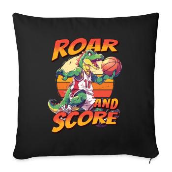 Basketball Dino T-Rex Player Sports Comic Cartoon - Sofa pillowcase 17,3'' x 17,3'' (45 x 45 cm) - black - Front