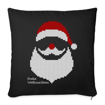 Père Noël (Joyeux Noël tricot édition) - Housse de coussin décorative 45 x 45 cm - noir - Devant