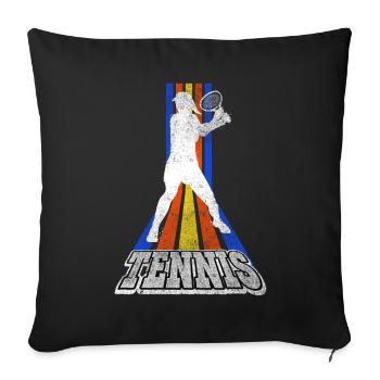 Tennis Tennis Player Woman Sport Match Club Fan - Sofa pillowcase 17,3'' x 17,3'' (45 x 45 cm) - black - Front