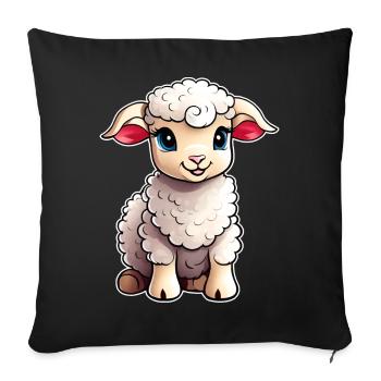 Cute little lamb - Sofa pillowcase 17,3'' x 17,3'' (45 x 45 cm) - black - Front