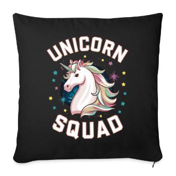 Unicorn Squad - Magic Friendship Design - Sofa pillowcase 17,3'' x 17,3'' (45 x 45 cm) - black - Front