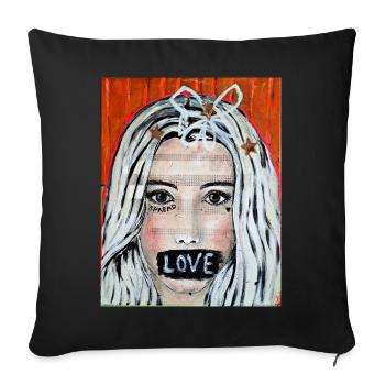 Spread LOVE - Sofakissenbezug 45 x 45 cm - Schwarz - Vorne
