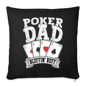 Poker Dad Bluffer Fan Funny Retro Dad - Sofa pillowcase 17,3'' x 17,3'' (45 x 45 cm) - black - Front