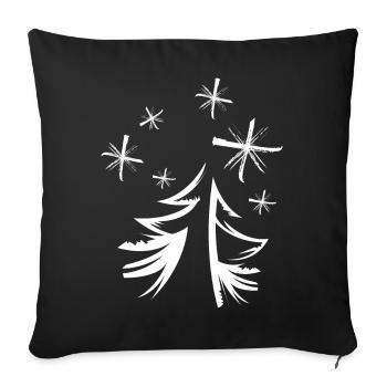 Fir Snow Star Minimal Graffiti Christmas - Sofa pillowcase 17,3'' x 17,3'' (45 x 45 cm) - black - Front