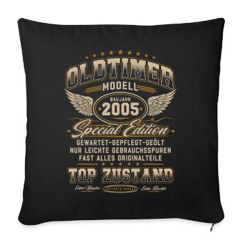 Oldtimer Baujahr 2005 Jahrgang Geburtstag Geschenk - Sofakissenbezug 45 x 45 cm - Schwarz - Vorne