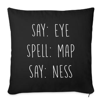 Jeu d’orthographe - Housse de coussin décorative 45 x 45 cm - noir - Devant