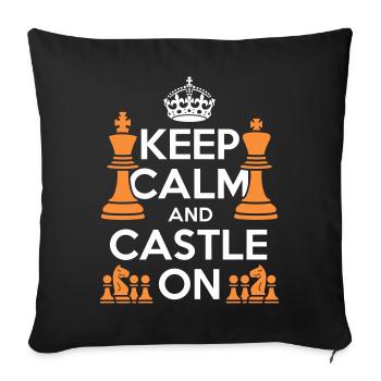 Restez calme et restez en château - Housse de coussin décorative 45 x 45 cm - noir - Devant
