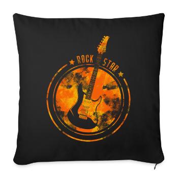Rock Star Orange - Housse de coussin décorative 45 x 45 cm - noir - Devant