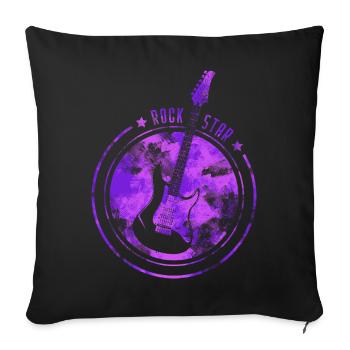 Rock Star Violet - Housse de coussin décorative 45 x 45 cm - noir - Devant