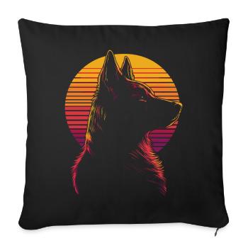 German Shepherd Silhouette Vintage - Sofa pillowcase 17,3'' x 17,3'' (45 x 45 cm) - black - Front