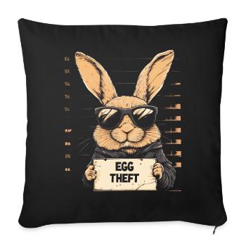 Bunny Egg Thief Easter Bunny Mugshot Police Photo Easter - Sofa pillowcase 17,3'' x 17,3'' (45 x 45 cm) - black - Front