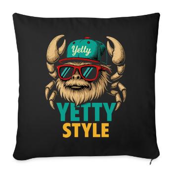 Graphisme Yeti Style Yetty - Housse de coussin décorative 45 x 45 cm - noir - Devant