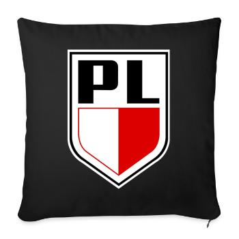 Drapeau polonais, couleurs nationales polonaises - Housse de coussin décorative 45 x 45 cm - noir - Devant