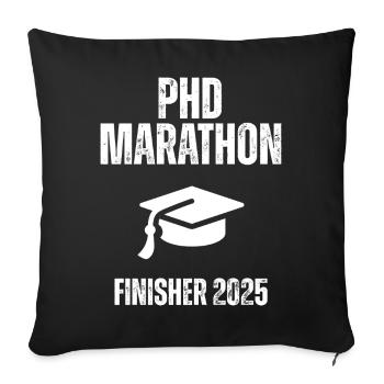 PhD Marathon Finisher 2025 - Housse de coussin décorative 45 x 45 cm - noir - Devant