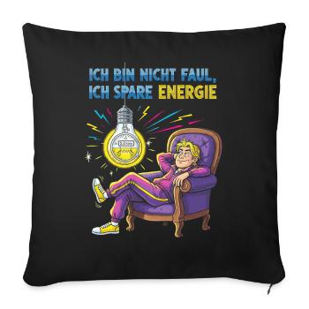 Energetic chill design with light bulb - Sofa pillowcase 17,3'' x 17,3'' (45 x 45 cm) - black - Front