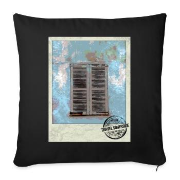 Weathered windows in the southern style - Sofa pillowcase 17,3'' x 17,3'' (45 x 45 cm) - black - Front