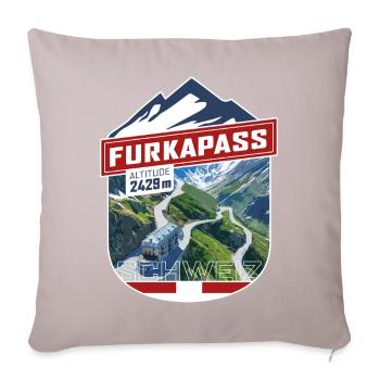 Sticker_CH_Furka - Sofakissenbezug 45 x 45 cm - helles Taupe - Vorne