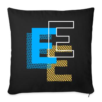E Design - Sofa pillowcase 17,3'' x 17,3'' (45 x 45 cm) - black - Front