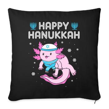 Hanoukka Hanoukka Hanoukka - Housse de coussin décorative 45 x 45 cm - noir - Devant