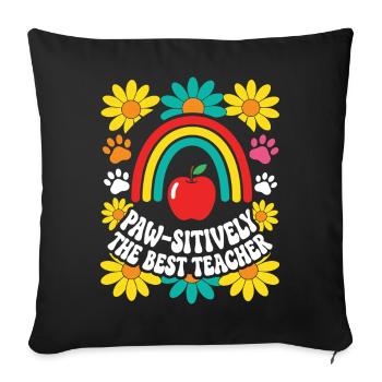Pfotenhaft der beste Lehrer-Hunde-Liebhaber - Sofakissenbezug 45 x 45 cm - Schwarz - Vorne
