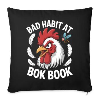 Drôle de coq arrête de regarder mes poussins Vintage - Housse de coussin décorative 45 x 45 cm - noir - Devant