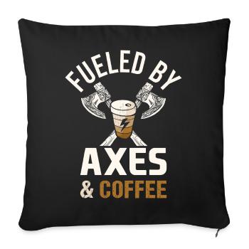 Mythologie viking Valhalla guerrier hache dictons - Housse de coussin décorative 45 x 45 cm - noir - Devant