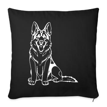 German Shepherd Dog T-shirt Gift - Sofa pillowcase 17,3'' x 17,3'' (45 x 45 cm) - black - Front