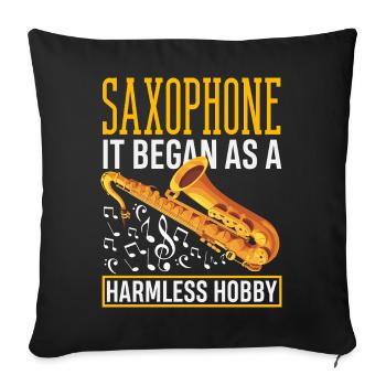 Saxofon - Sofakissenbezug 45 x 45 cm - Schwarz - Vorne