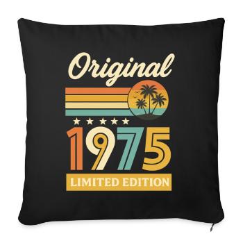 Jahrgang 1975 Vintage Retro Geburtstag Geschenk - Sofakissenbezug 45 x 45 cm - Schwarz - Vorne