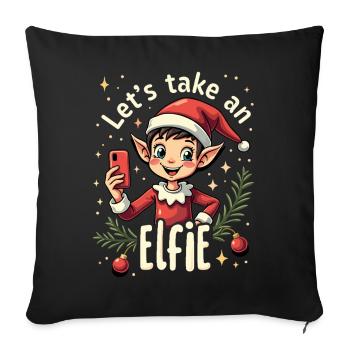 Let's take an elfie - Sofa pillowcase 17,3'' x 17,3'' (45 x 45 cm) - black - Front