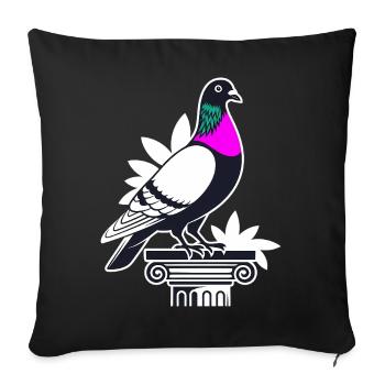 Pigeon mignon drôle cadeau pour pigeon chuchoteur - Housse de coussin décorative 45 x 45 cm - noir - Devant
