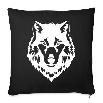 Cadeau T-shirt loups loups - Housse de coussin décorative 45 x 45 cm - noir - Devant