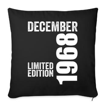 Retro Birthday Gift - December 1968 - Sofa pillowcase 17,3'' x 17,3'' (45 x 45 cm) - black - Front
