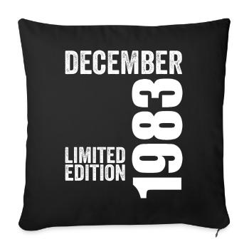 Cadeau Anniversaire Rétro - Décembre 1983 - Housse de coussin décorative 45 x 45 cm - noir - Devant