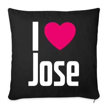 J’aime Jose Pink Heart J’aime Jose - Housse de coussin décorative 45 x 45 cm - noir - Devant