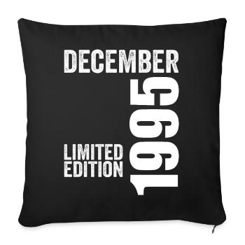 Cadeau Anniversaire Rétro - Décembre 1995 - Housse de coussin décorative 45 x 45 cm - noir - Devant