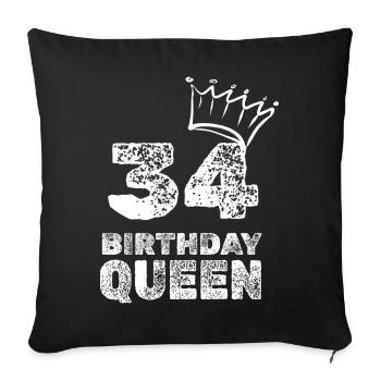 Birthday 34 - Sofa pillowcase 17,3'' x 17,3'' (45 x 45 cm) - black - Front