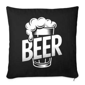 Bier – Cool Beer Logo - Sofakissenbezug 45 x 45 cm - Schwarz - Vorne