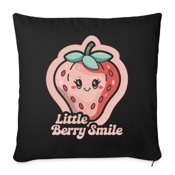 Little Berry Smile - Strawberry - Sofa pillowcase 17,3'' x 17,3'' (45 x 45 cm) - black - Front