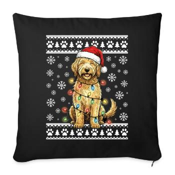 Cadeau de Noël pour un chien de Noël moche pour caniche - Housse de coussin décorative 45 x 45 cm - noir - Devant