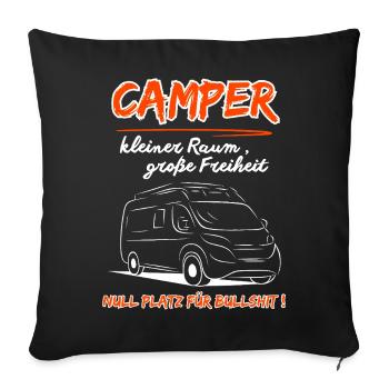 Déclaration du camping-car - Housse de coussin décorative 45 x 45 cm - noir - Devant